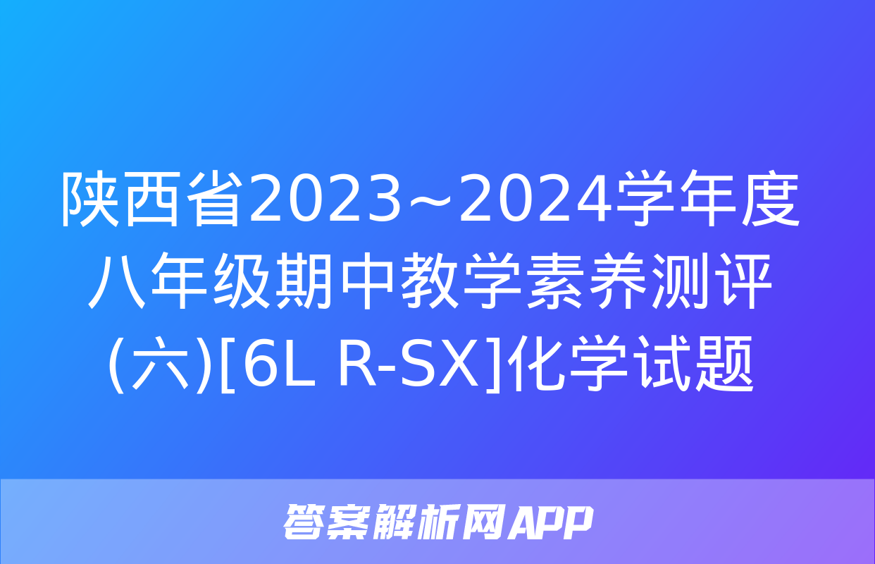 陕西省2023~2024学年度八年级期中教学素养测评(六)[6L R-SX]化学试题